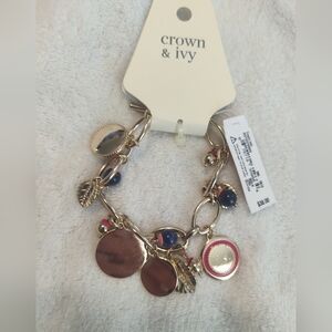 New with tags crown and ivory Bengal charm bracelet